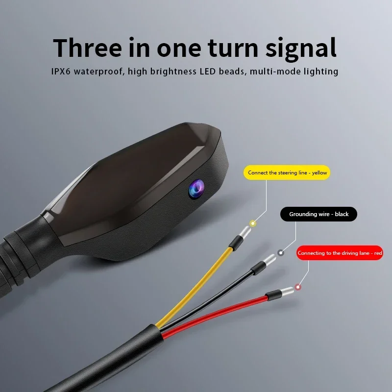 Motorcycle Projection Turn Signal Electric Vehicle Colorful Atmosphere LED Atmosphere Turn Signal High Brightness Warning Light - Image 3