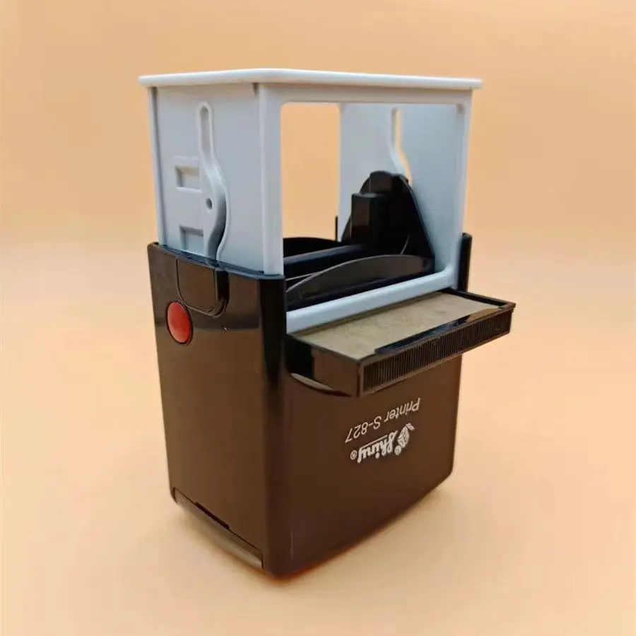 شعار مستطيل مصنوع حسب الطلب من ماركة تايوان شيلي الأصلية، ختم الحبر الخلفي، نوع الضغط التلقائي مع ختم خاص قابل للطي بزيت الطباعة