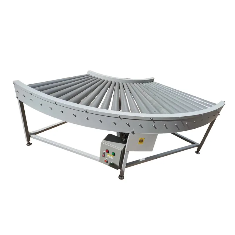 The straight roller conveyor is used for sliding transportation of boxed goods in warehouse distribution