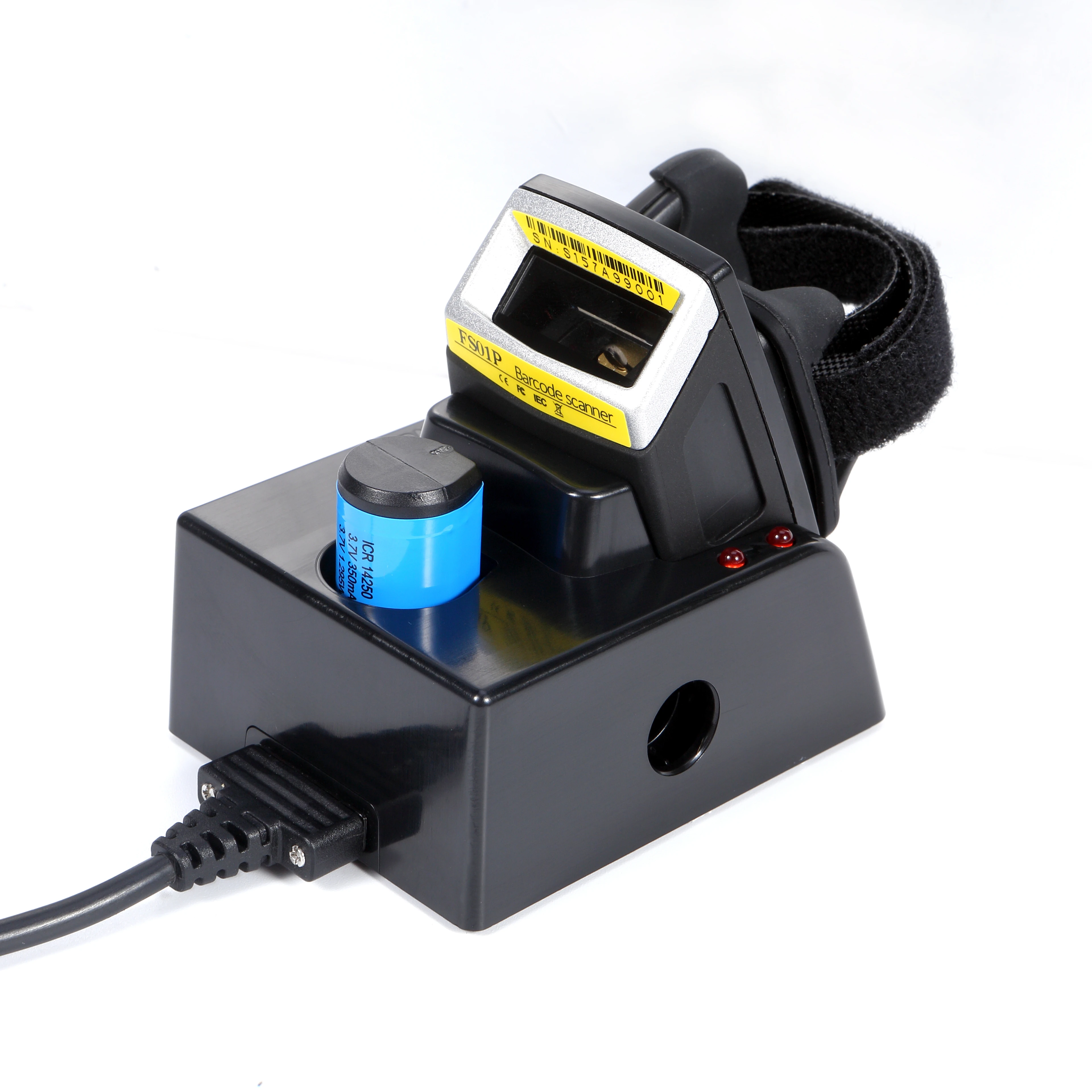 New IP65 Level Rugged Wireless Ring Barcode Reader Scanner Laser Scan Element USB Interface 2-Year Warranty Magnetic Battery