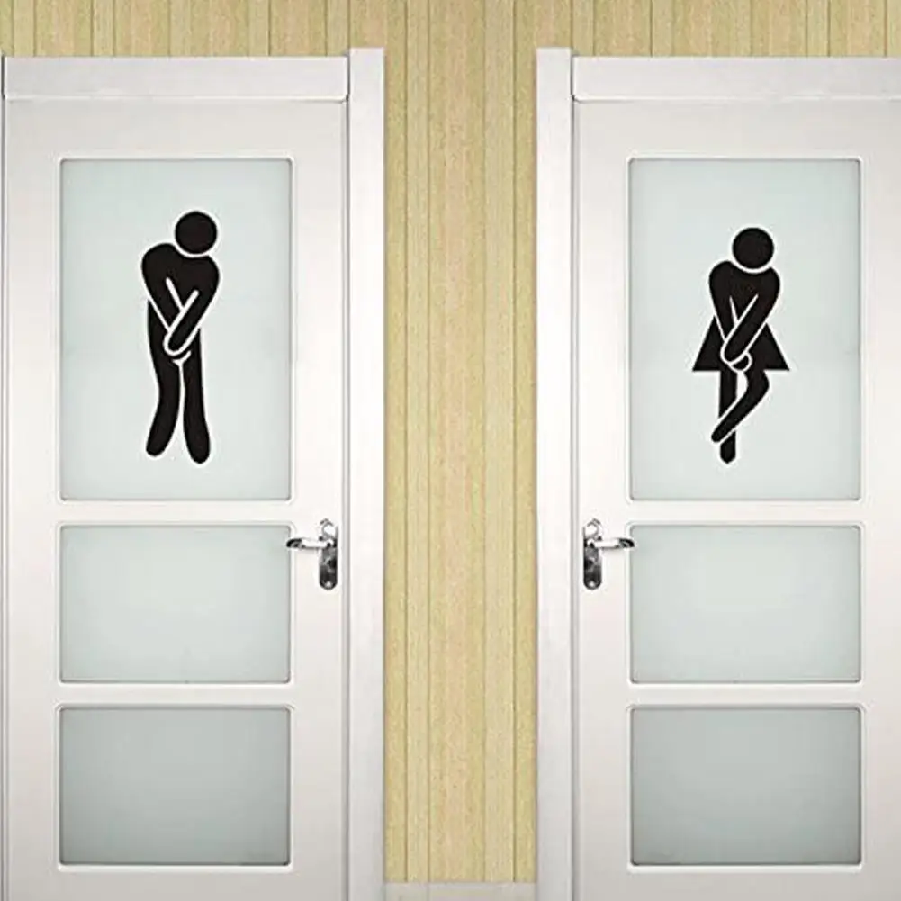 Diy Removable Man Woman Wall Sticker For Washroom Toilet Bathroom Wc Sign Door Accessories Home Decor For Living Room Home Q3a1