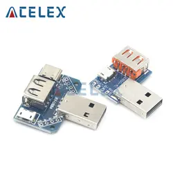 USB Head Switchboard connettore USB maschio a Type-c Micro USB femmina USB 2.54-4P scheda di prova di trasferimento piastra adattatore USB XY-USB4