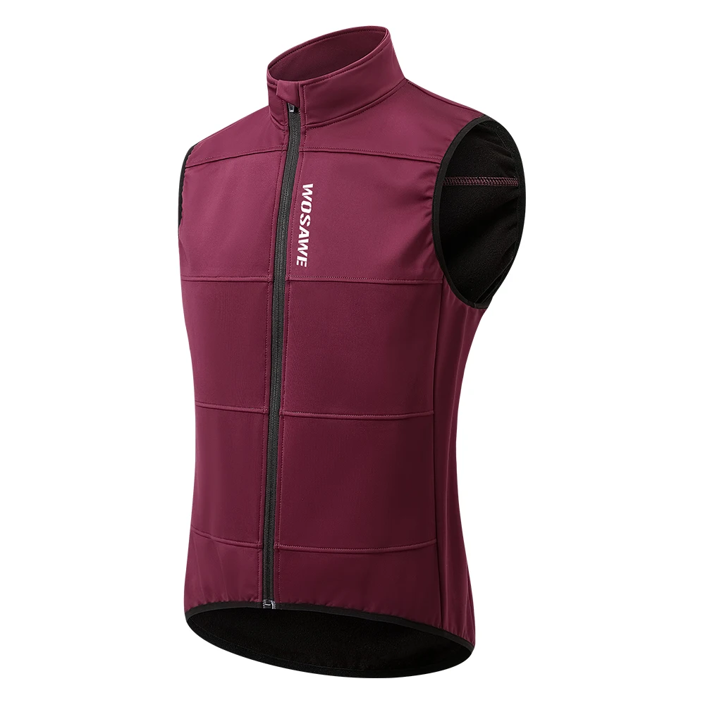 WOSAWE WINTER Gilet Thermal Fleece Herren Fahrradjacke Ärmellos Radfahren Fahrradbekleidung Herbst Warme Weste Mantel Keine Taschen