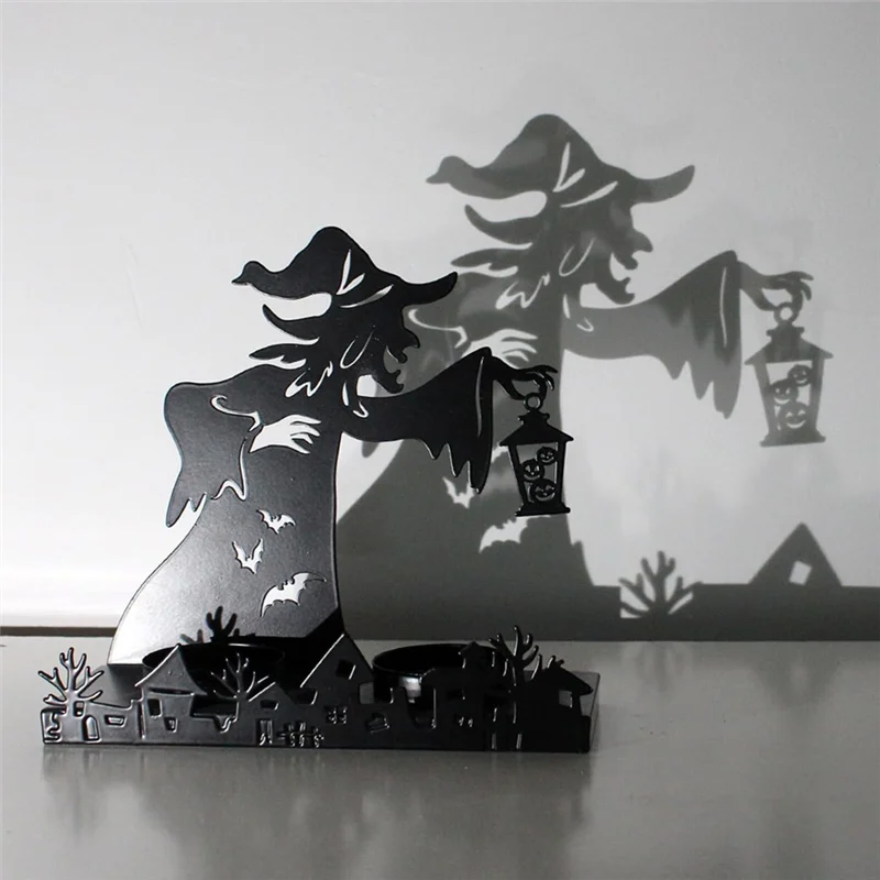 

A83F-Interesting Shadow Candlestick Witch Candlestick Retro Decorative Candlestick Horror Home Furnishing
