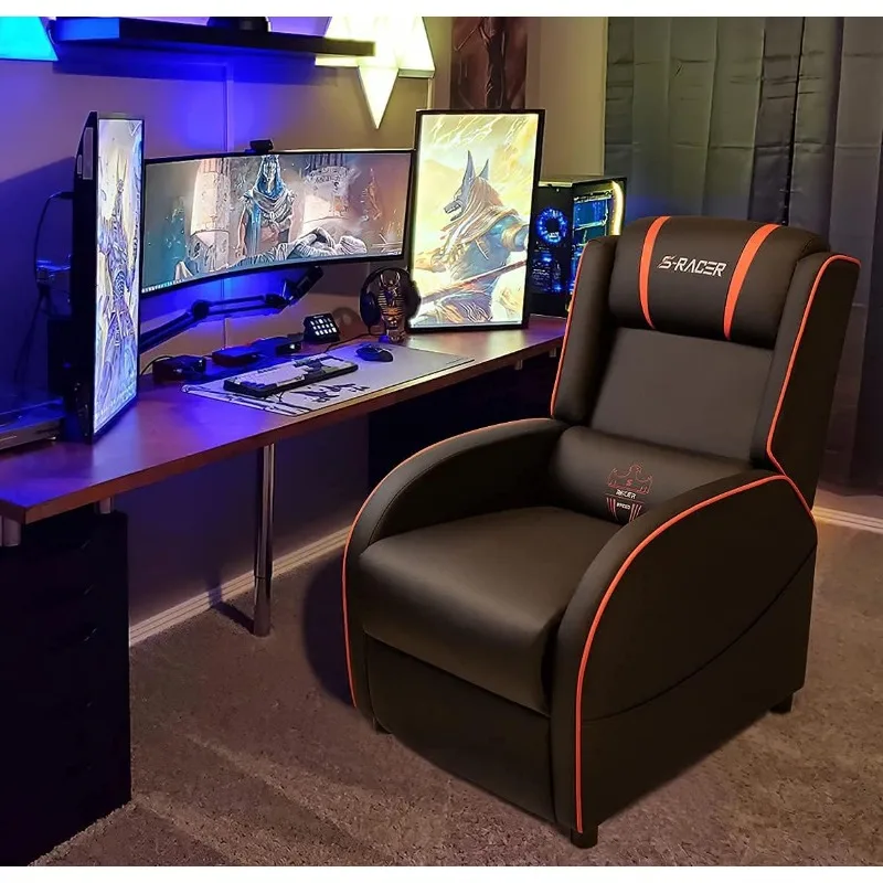 Homall Gaming Massage Recliner Chair Racing Style Single Living Room Sofa Recliner PU Leather Recliner Seat Comfortable