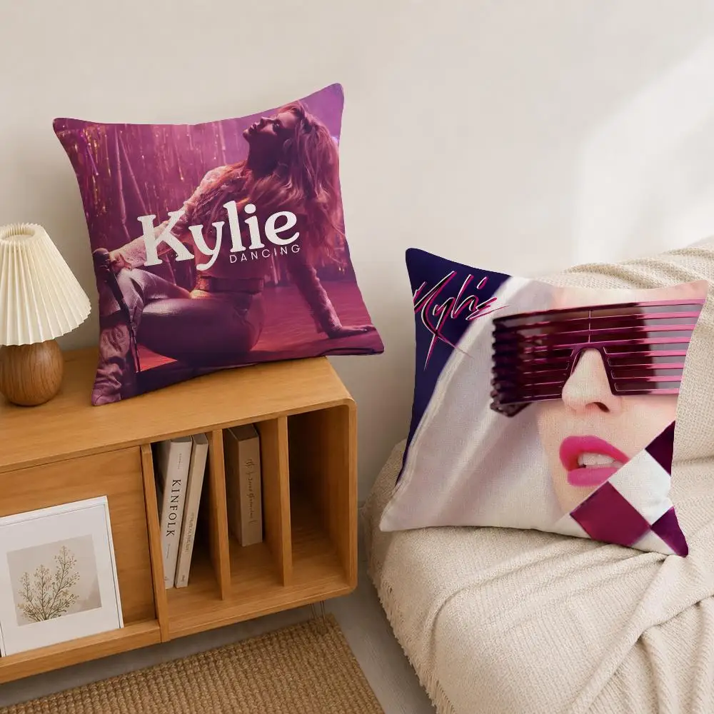 Singer Kylie Minogue Cushion Cover Natural Linen Pillowcase Set, All-in-One Decor for Sofa, Bedroom & Chair
