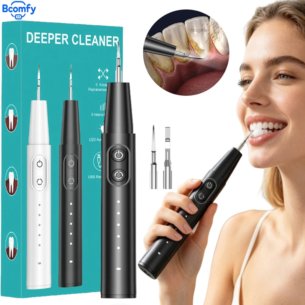 

Электрический ультразвуковой скалер для зубов, 5 уровней, очиститель зубов, удалитель зубного камня и налета, средство для удаления пятен с зубов, для домашней чистки зубов