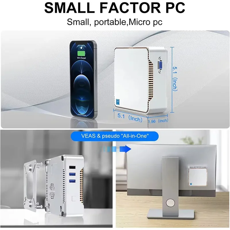 Mini computer aziendale GK3 Plus Mini PC 12th Intel Alder Lake N100 fino a 3,4 GHz Mini PC Win11 Pro Supporto 3 display