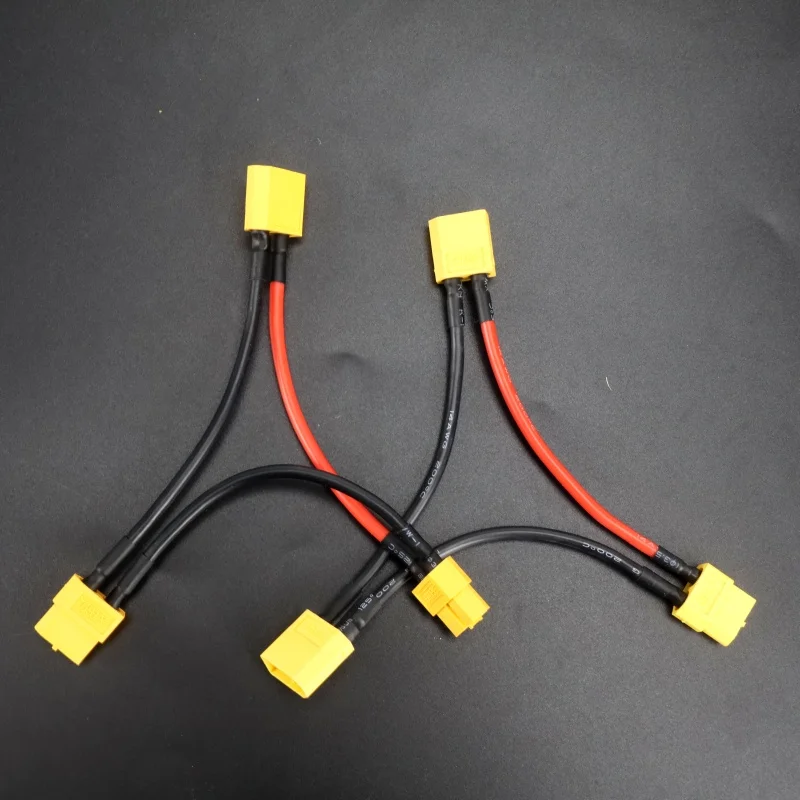 3PCS XT60 Serial Series Battery Connector Female /Male Adapter with 3.9inch 14AWG Silicone Cable for RC Lipo Battery Helicopter