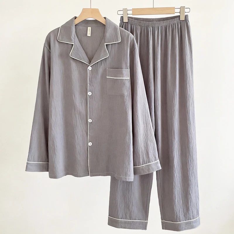 Men's Pajamas Spring and Autumn Long-Sleeved New Style Trendy Wearable All Year Round Home Wear Suit Youth Student Sleepwear
