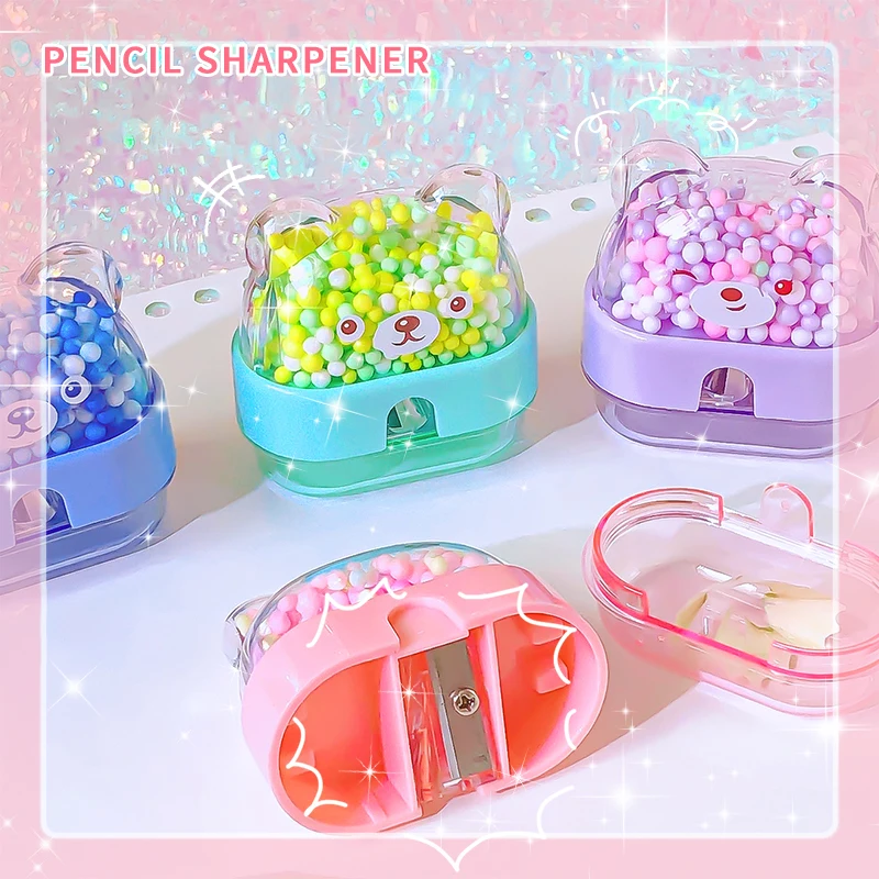 Office supplies kawaii stationery items school useful aesthetic School supplies cute bear pencil sharpener kids stationery