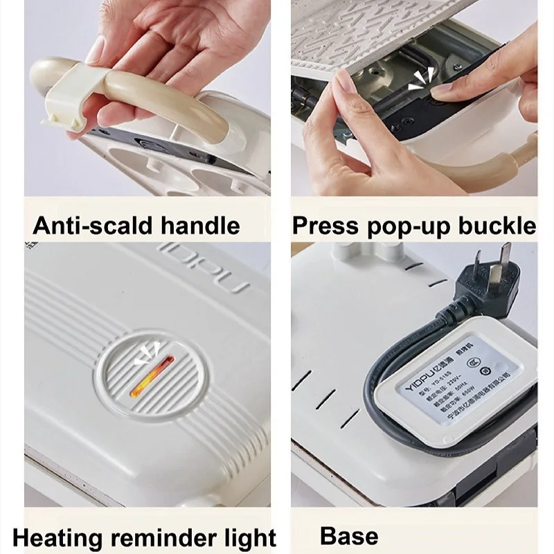 220V Multifunction Electric Sandwich Machine Waffle Maker Fast Breakfast Machine Pancake Toast Hot Press Food Processing Machine