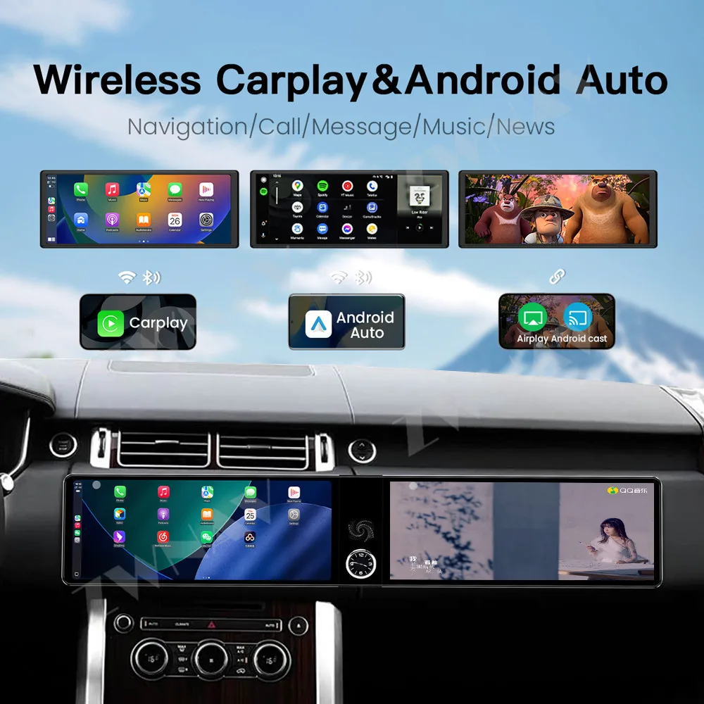 Dual Screen 12.3inch Qualcomm For Land Rover Range Rover Executive 2017 Android 13 Car Radio Multimedia Player GPS Navigation