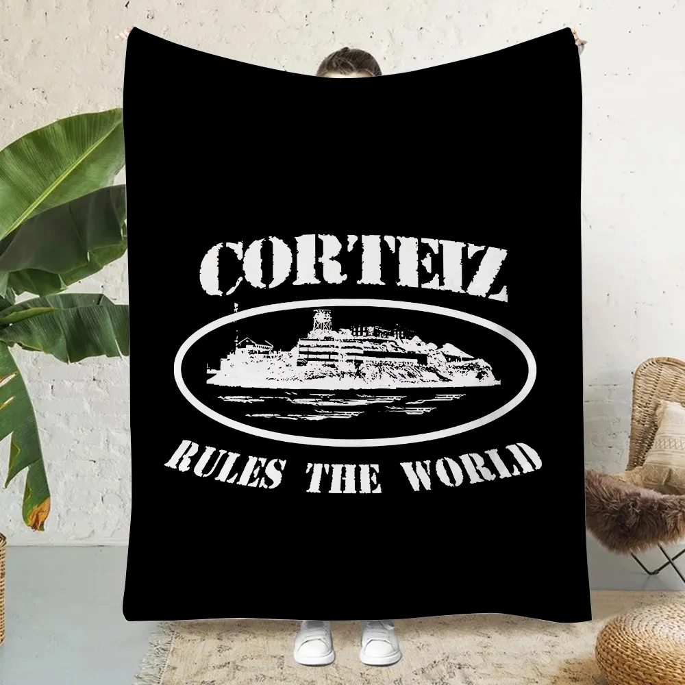 Printed Blanket Fashion C-Corteizs Picnic Blankets Warm Blanket Soft and Comfortable Blanket Home Travel Birthday Gift