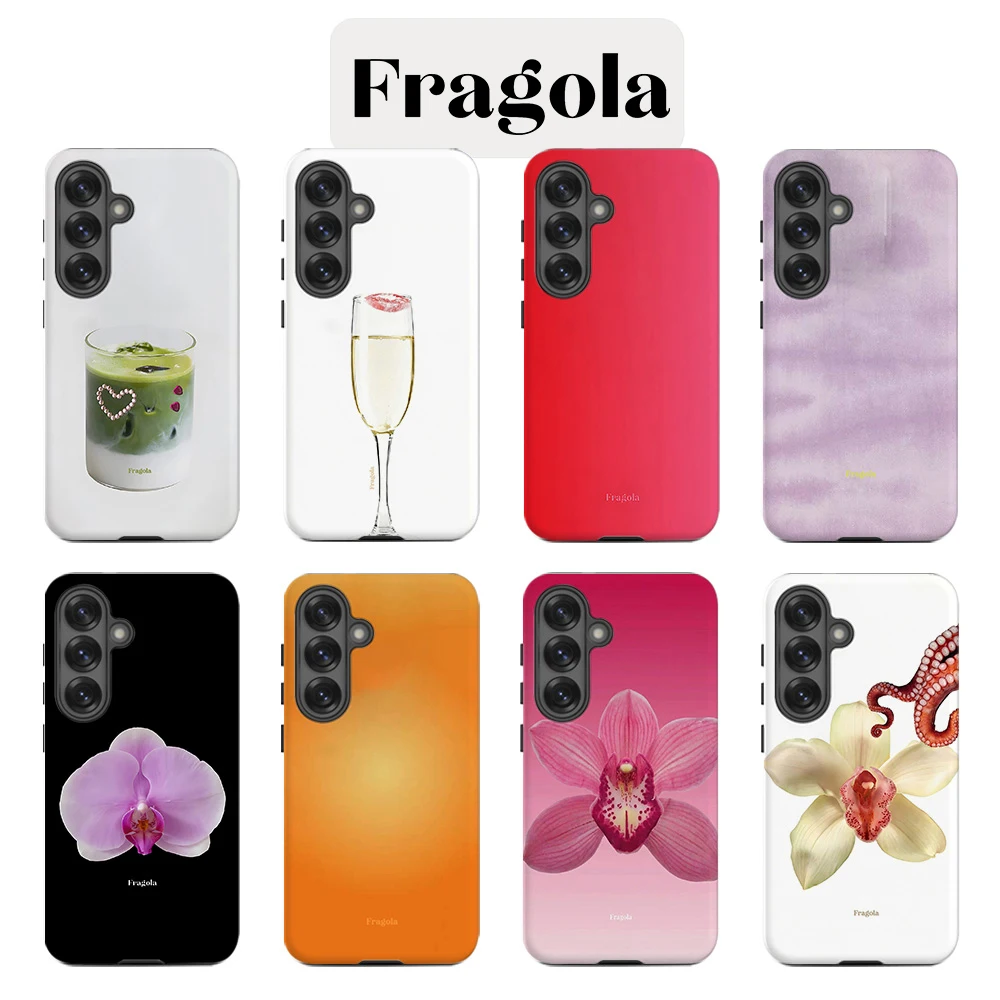 Luxury Clmj Fragola Matcha Drink Art Phone Case for Samsung Galaxy S20 S23 S24 S25 S26 FE Plus Ultra Edge 4G 5G Double-layer