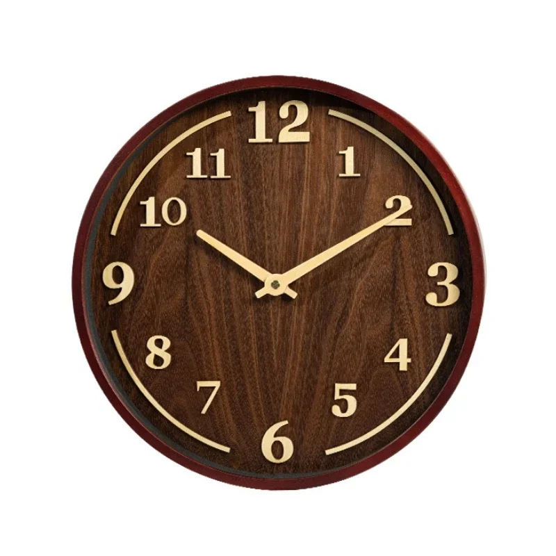 Vintage Wall Clocks Wooden Mechanism Silent Clock Living Room Interior Wall Watch Home Decor Round Clocks Room Furniture