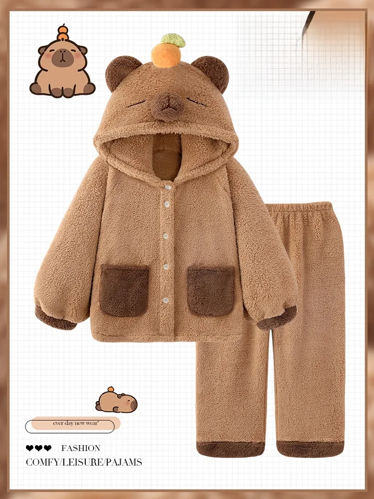 

Женские брюки с милым рисунком кораллового цвета, фланелевые теплые фланелевые брюки с капюшоном, длинные удобные домашние брюки све