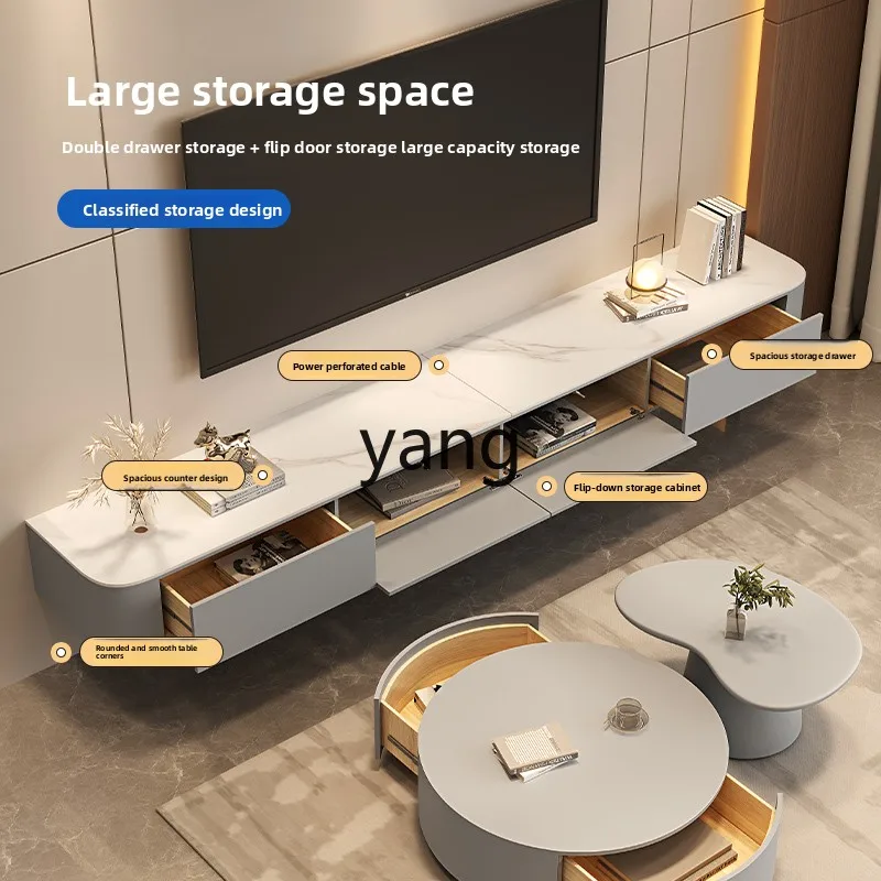 

LH suspended TV cabinet solid wood wall-mounted storage living room background wall small apartment TV cabinet