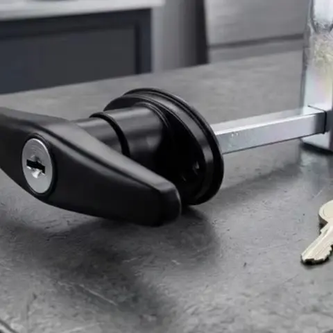 Matte Black Garage Door Lock Assembly For Rolling Doors Sheds & Barns - Weather Resistant Zinc Alloy T-Handle