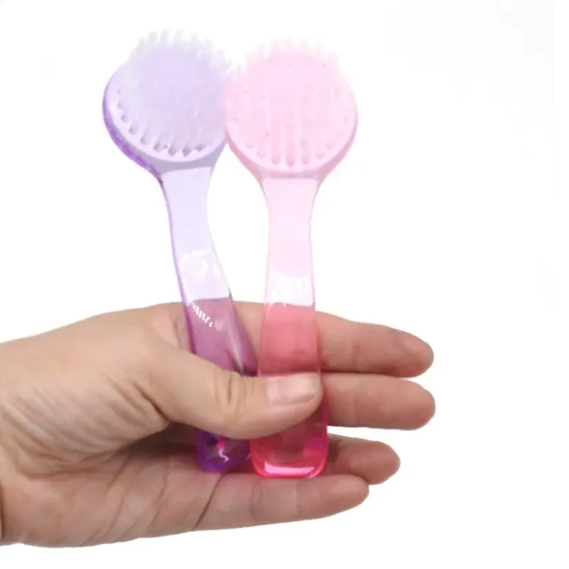 Dust Round Head Powder Clean With Cap Pedicure New Plastic Nail Brush Soft Remove Dust Make Up Washing Brushes