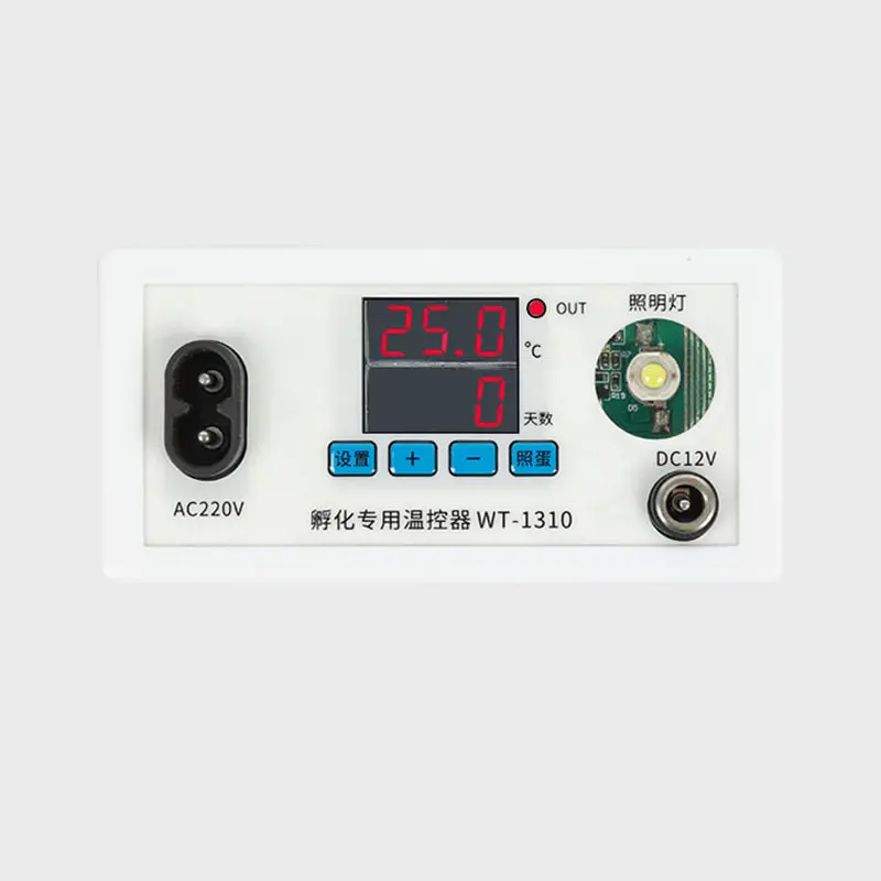WT-1310 Digital Electronic Temperature Controller for Hatching, with Dual Power Supplies for Days, Timing, and Egg-laying