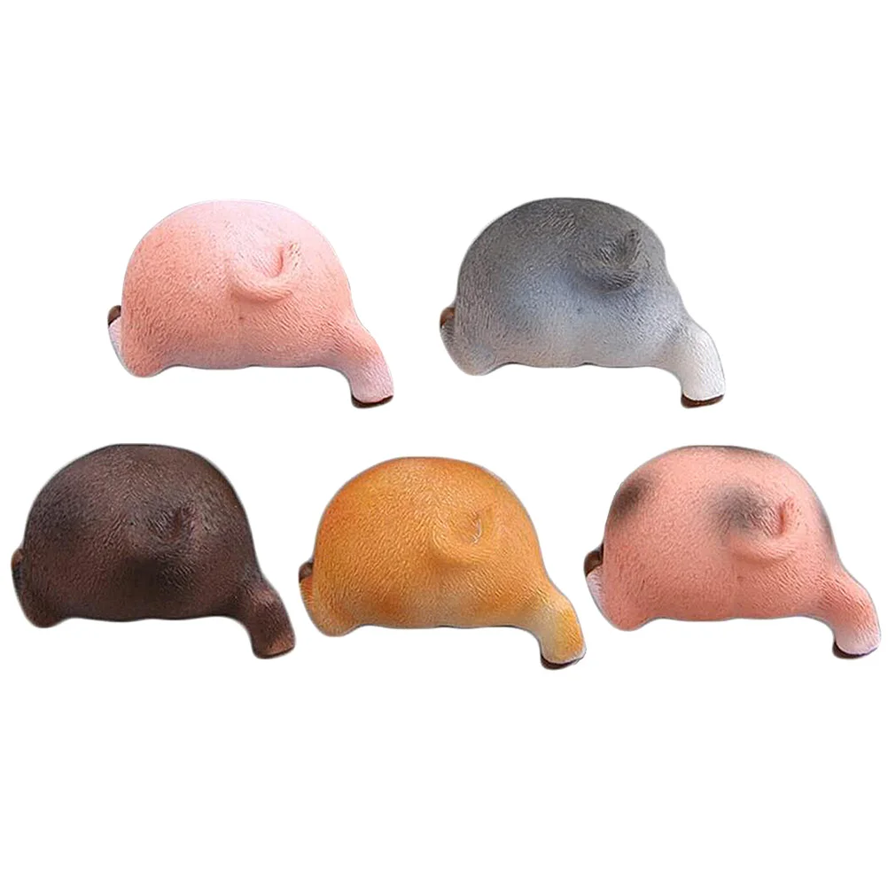 

5pcs Pig Butt Refrigerator Animal Butt Magnets Kitchen Fridge Decors Strong Adhesive Cute Home Decorative Magnets
