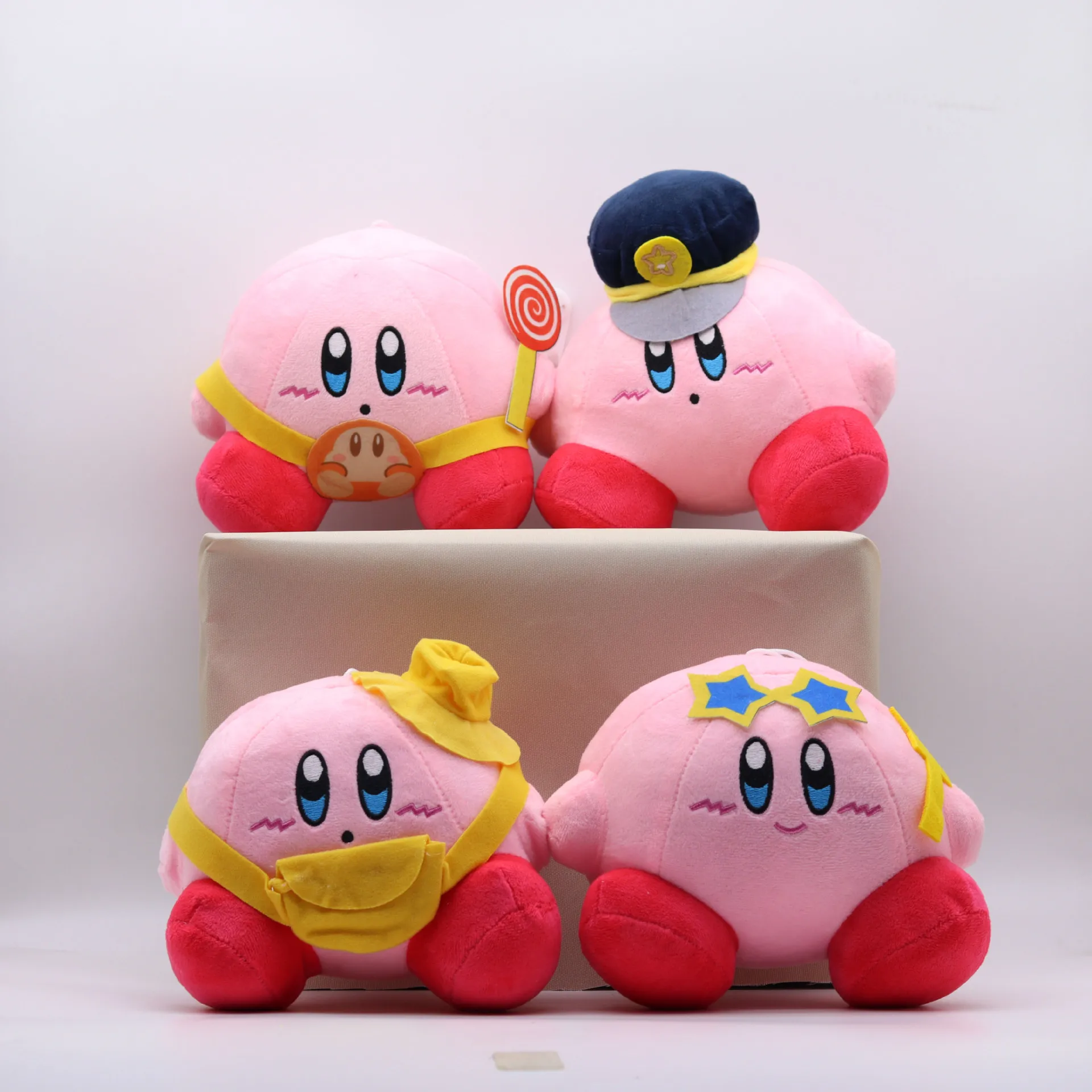 Hot 10cm Multicolor Star Kirby plush toys keychains Waddle Doo anime doll bag charms gifts