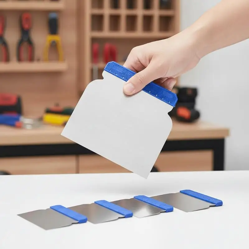 4Pcs Reusable Plastic Body Filler Scraper Putty Knife For Filler Glaze Seams Wallpaper Sticker Drywall Finishing
