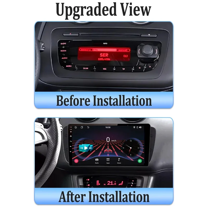 2 Din Car Multimedia Video Radio Player For SEAT Ibiza 6J 4 2008 - 2015 Wireless Android Auto CarPlay 8 Core GPS Navigation Wifi