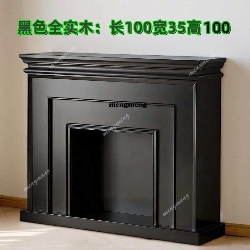 All solid wood fireplace decorative cabinet, black fireplace simulation fire fireplace integrated