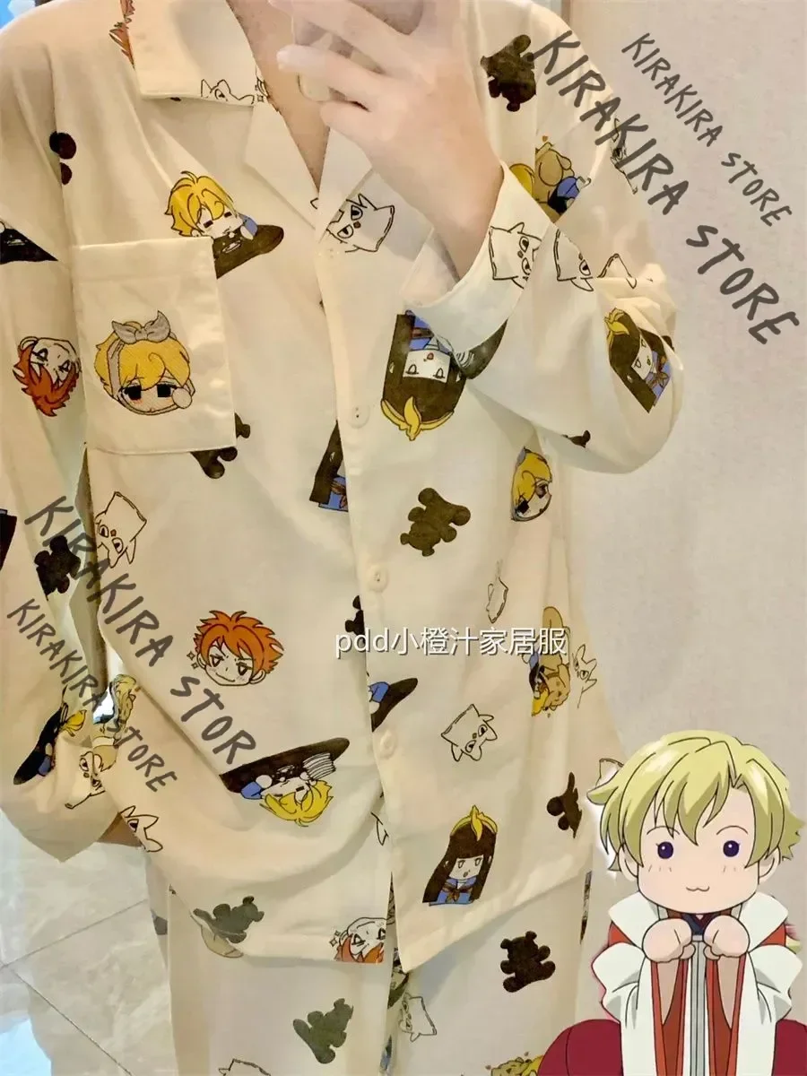 

Ouran High School Host Club Pajamas Clothes Nighty Women Long-sleeved Shirts Pants Spring Autumn Winter Student Home Wear Sets