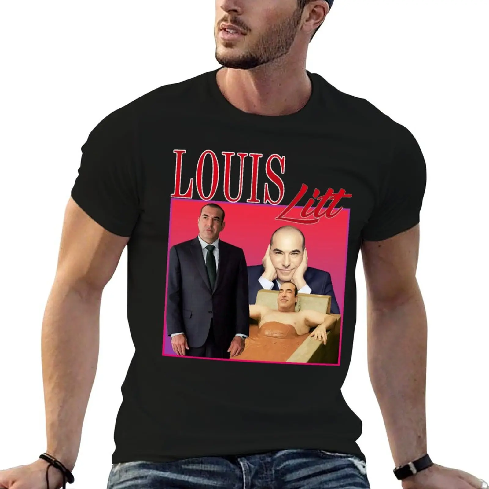 

LOUIS LITT Vintage T-Shirt man t shirt fashion shirts mens graphic t-shirts hip hop