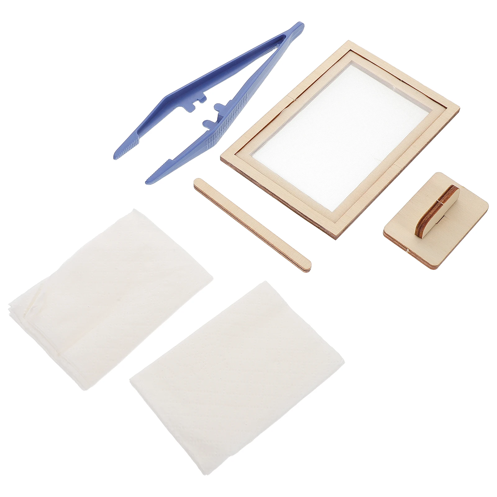 

1 Set Making Kit For Kids Diy Science Craft Educational Dry Paper Pulp Material Tools Wooden Frames Kindergarten