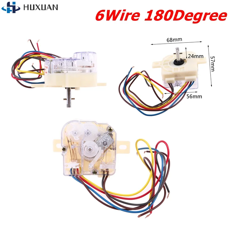 1PCS 180Degree 6Wire Washing Machine Timer Switch Wash Timer Semi-Automatic Double-cylinder Washing Machine Accessories