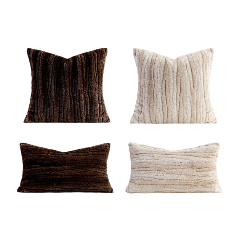 30X50/50X50CM Antique Brown Coffee Throw Pillow Cover Plush Luxury Stamping Waist Cushion Cover Decor Home Decorative Pillowcase