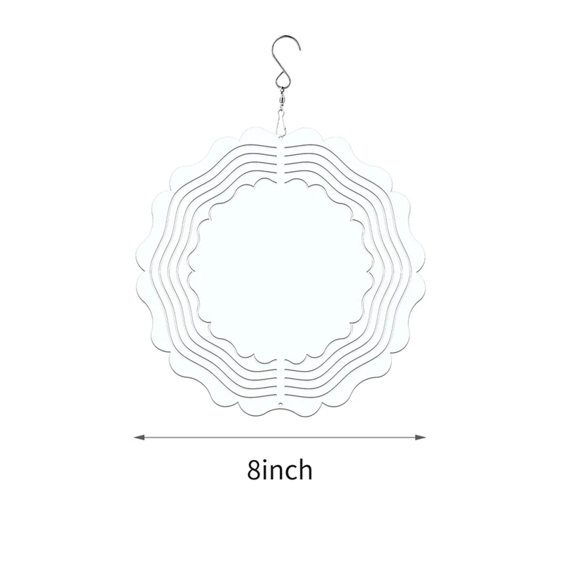 8 Pcs Sublimation Wind Spinner Blanks 8 Inch Wind Spinner Sublimation For Heat Press Transfer DIY Gift-Round Easy Install