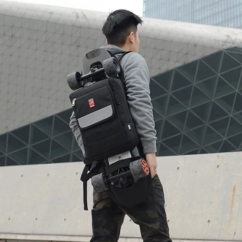 Mackar 90207 전기 4 륜 스케이트보드 가방, 프로 플러스 업그레이드 가방, 작은 피쉬 보드 더블 로커 스케이트보드 가방 배낭