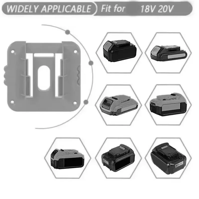 1/2/5PCS Battery Holder Storage Rack for Dewalt 18V 20V Li-ion Battery DCB203 DCB205,Wall Mount Battery Dock for Workbench