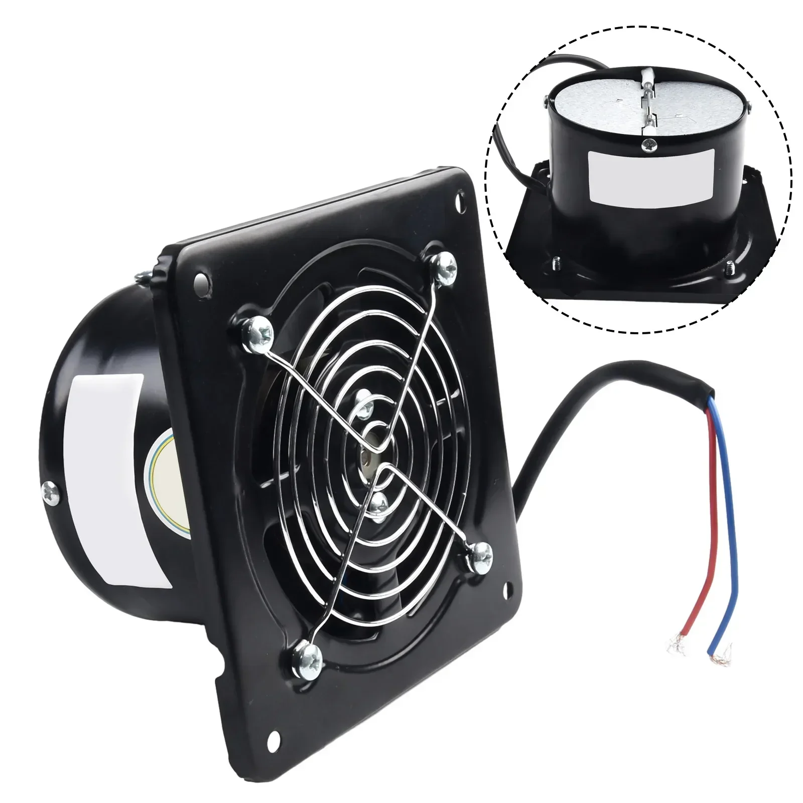 Air Blower Fan Exhaust Fan 4inch Axial Exhaust Ventilation Extractor Black Copper Motor Garage Industrial Low Noise