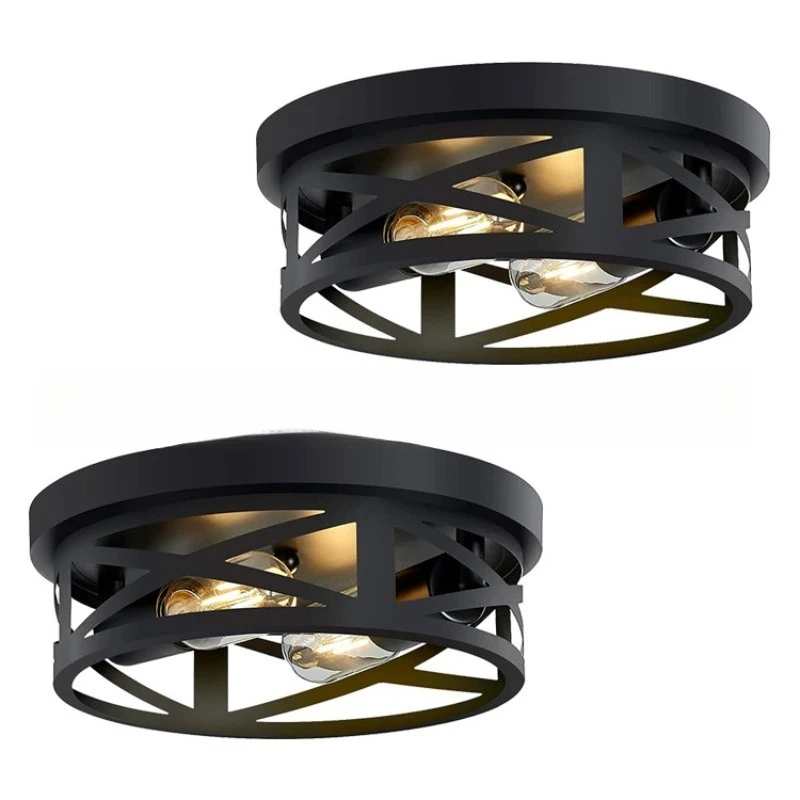 Amazon US standard black recessed ceiling lamp, suitable for hallway farmhouse retro ceiling lamp