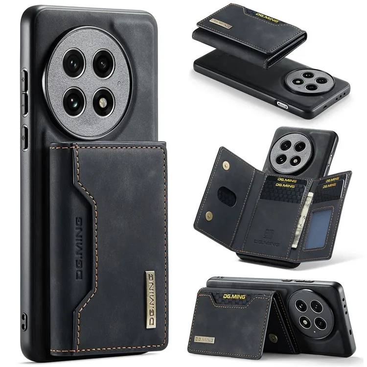 

DG.MING M2 Series for OnePlus 13 Case PU + PC + TPU Phone Cover Detachable Wallet - Black
