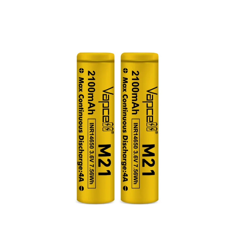 고성능 14650 충전식 리튬 이온 배터리 원래 Vapcell M21 2100 mAh 4A 3.6V 배터리 손전등 전동 공구