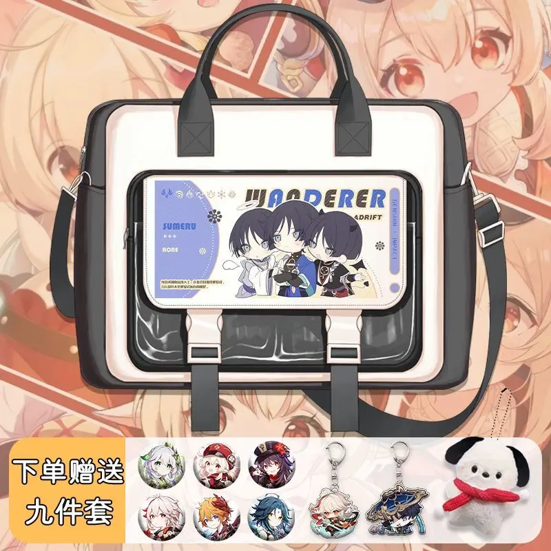 

Genshin Impact Merchandise Zhongli Disembry Klee Anime Single Shoulder Backpack For Middle Boys And Girls Canvas Student Ani