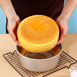 4/6/8 Inch Round Cake Pan Set With Removable Bottom Aluminum Alloy Chiffon Cake Mold/Mould Set 3 Tier Round Cakes Tins Tools