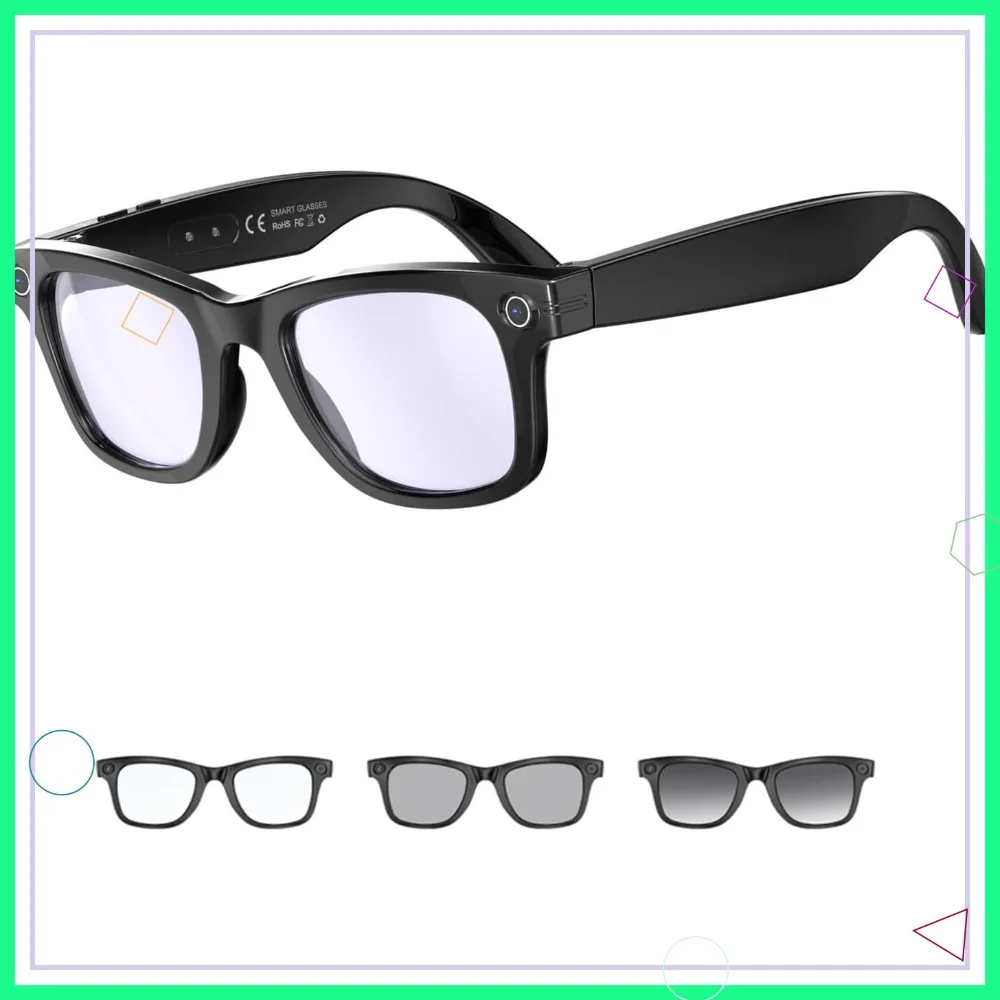 

AI Smart Glasses 4K HD Video Recording Bluetooth Audio Sunglasses for Outdoor Sports Driving Travel
