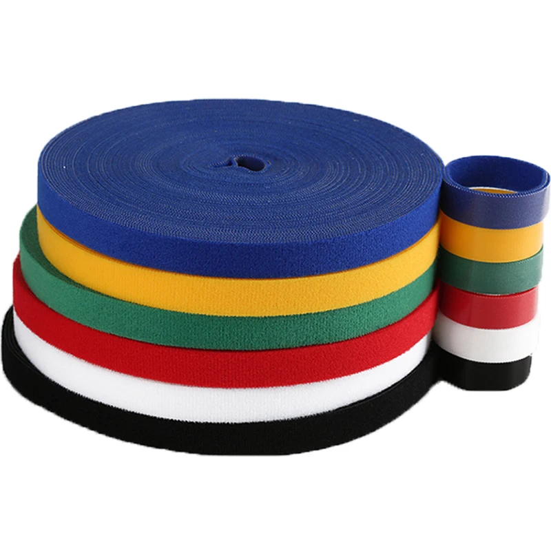 25/50yard 1cm 1.5cm 2cm Roll Reusable  Strap Tie Back To Back Hook Loop Cable Ties Home Kitchen Nylon Fastener Accessorys