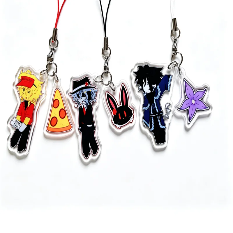 RBLX FORSAKEN Chance Two Time Elliot Acrylic Glitter Phone Charms Kawaii cartoon game Character pendant