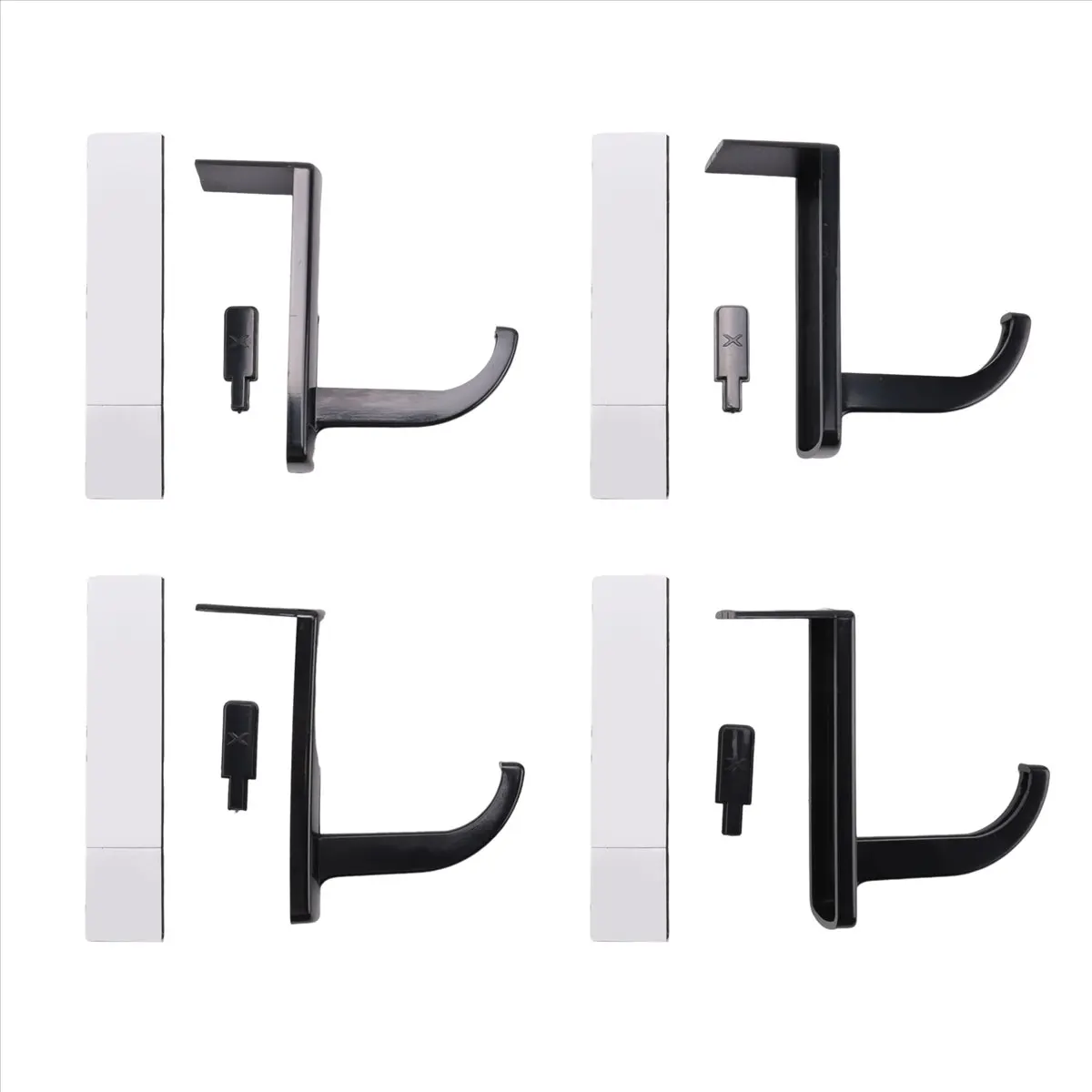 A46U 4 Pack Headset Hanger Headphone Hanger Headset Stick-on Hook Headset Stand Desktop Stand Table Cell Phone Holder