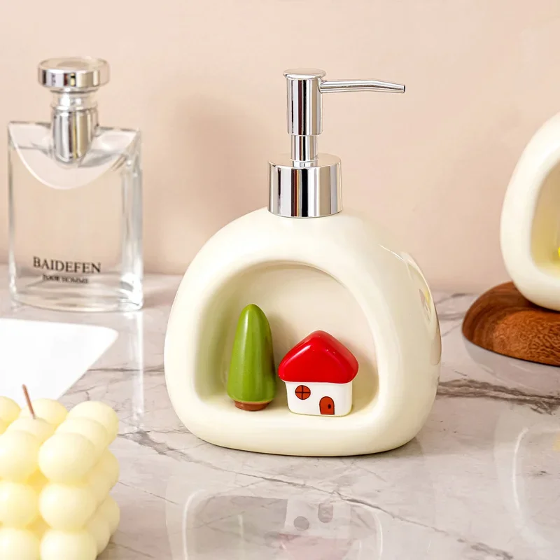 600ml soap dispenser ceramic press lotion bottle household toilet hand lotion bathroom shampoo shower gel separate bottles