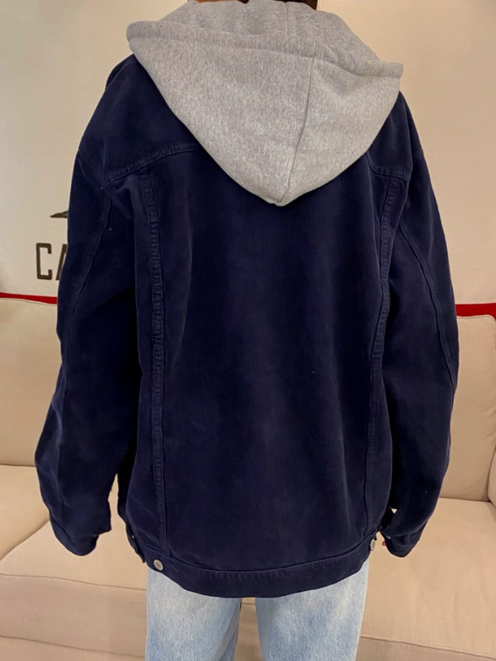 سروال قصير فضفاض سترات سميكة امرأة الشتاء واحدة الصدر طويلة الأكمام مقنعين المرقعة معطف خمر الشارع الشهير ملابس خارجية Y2k